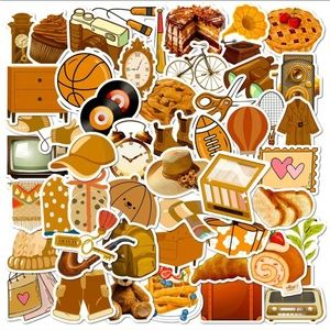 50 Pcs Waterproof Brown Lifestyle Themed Vinyl Stickers Bundle Set